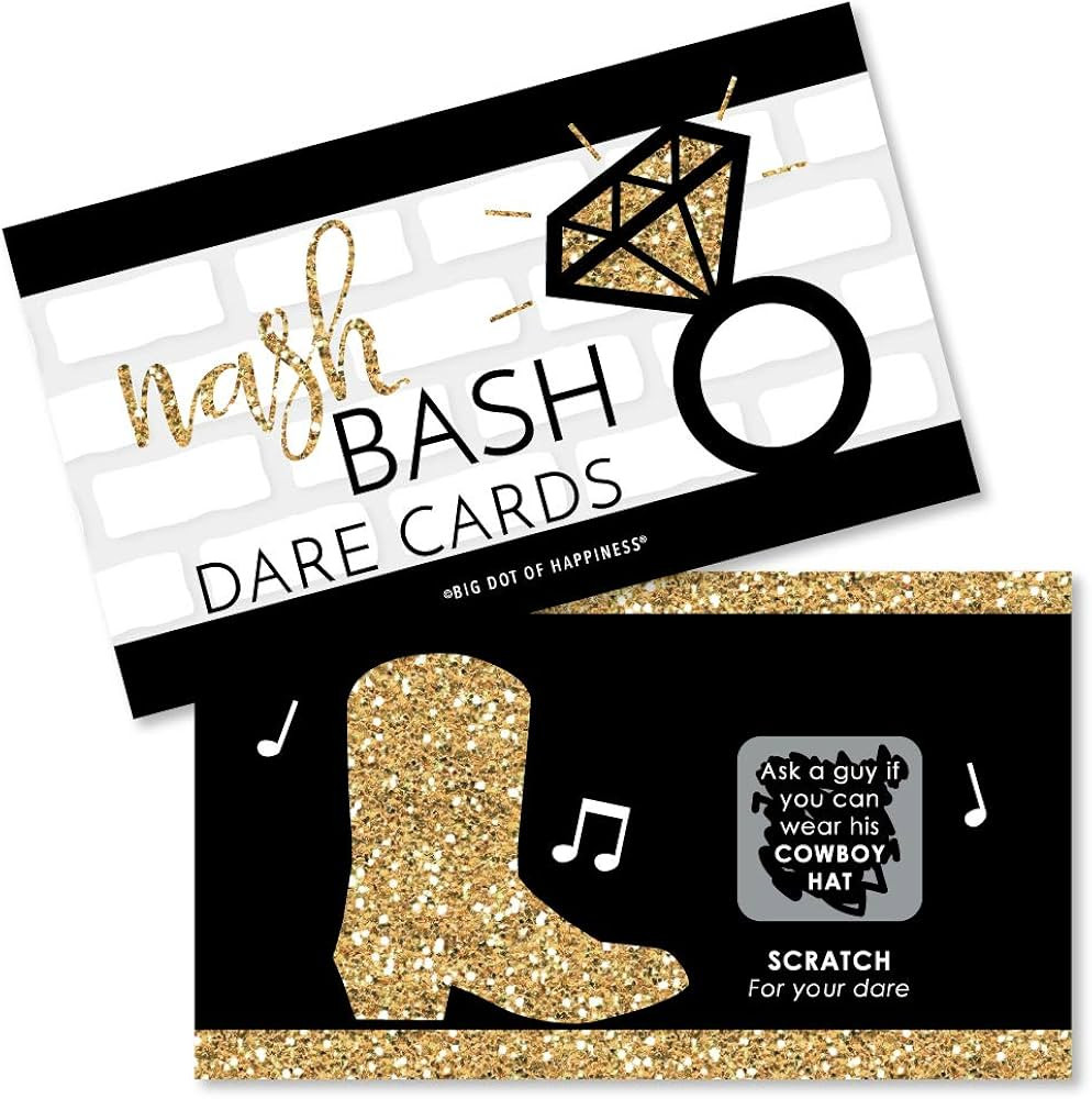 Big Dot of Happiness Nash Bash - Nashville Bachelorette Party Game Scratch Off Dare Cards - 22 Co... | Amazon (US)