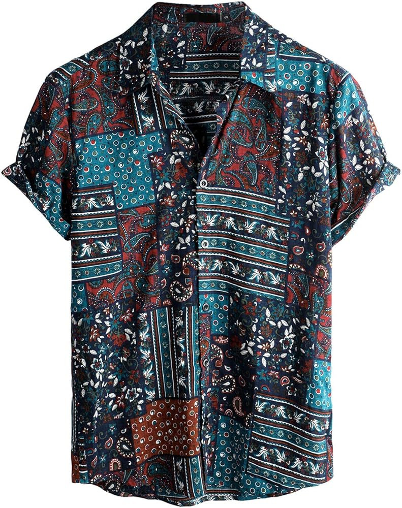 VATPAVE Mens Summer Tropical Shirts Short Sleeve Button Down Aloha Hawaiian Shirts | Amazon (US)