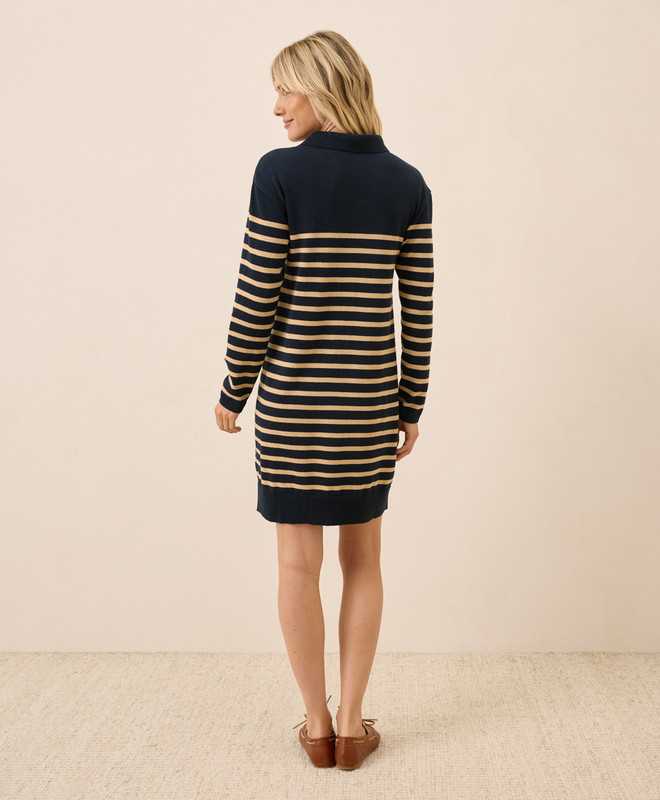 Women’s Clearance Classic Fine Knit Collared Sweater Dress made with Organic Cotton | Pact | Pact Apparel