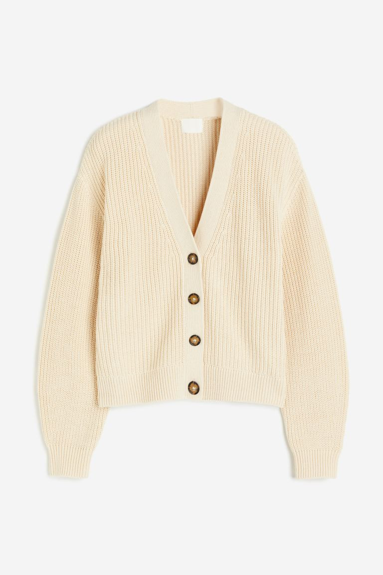 Rib-knit Cardigan - Pale yellow - Ladies | H&M US | H&M (US + CA)