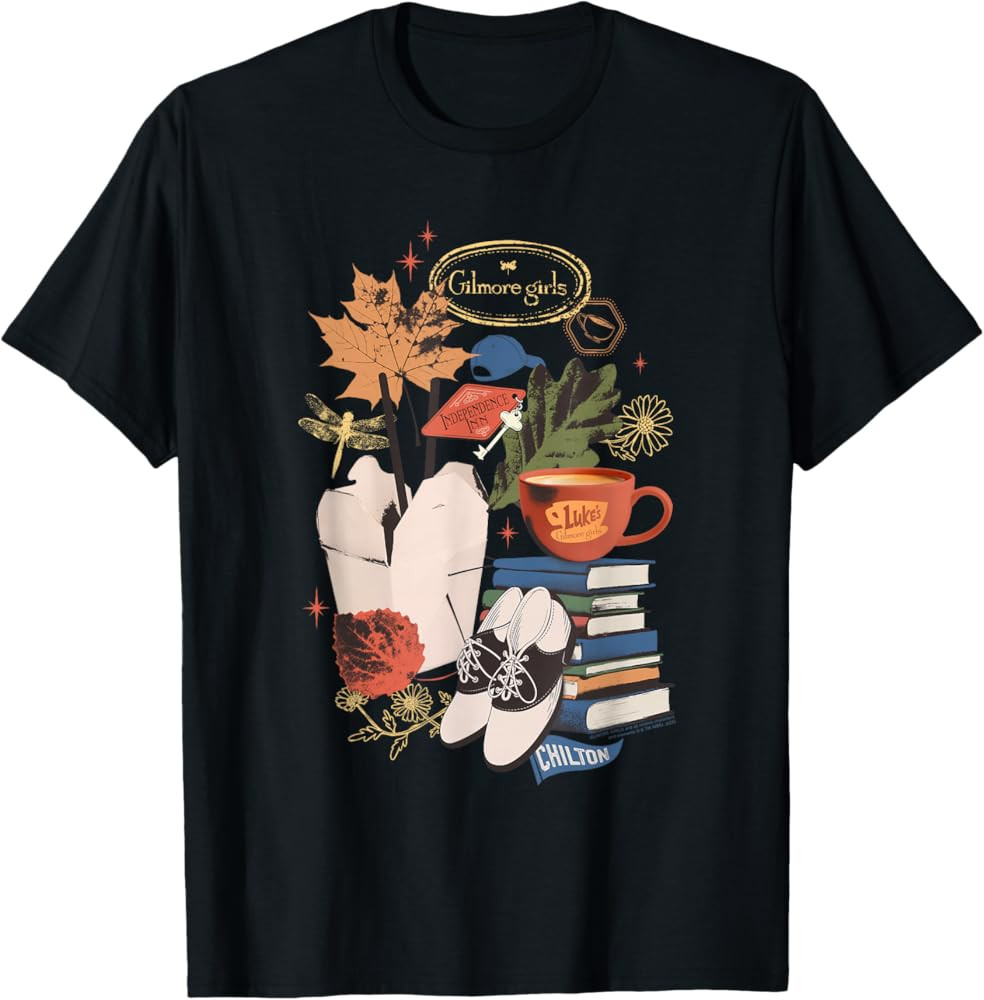 Gilmore Girls Favorite Things Classic Item Collage TV Show T-Shirt | Amazon (US)