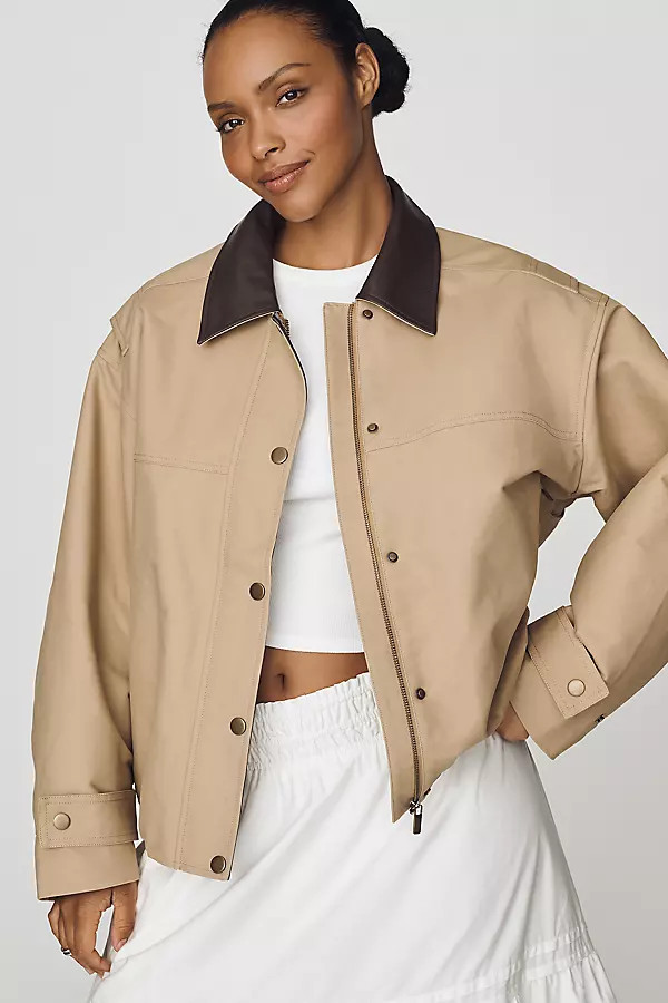 100% Cotton Cropped Utility Jacket | Anthropologie (US)