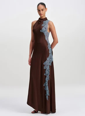 Josephine Satin and Lace Maxi Dress | A.L.C