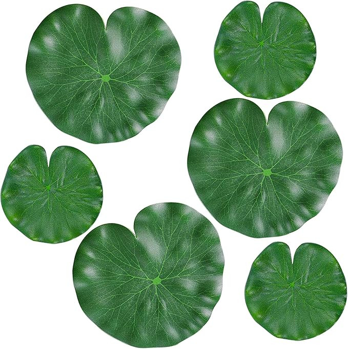 6Pcs Artificial Lily Pads, Fake Lily Pads Leaves | Amazon (US)