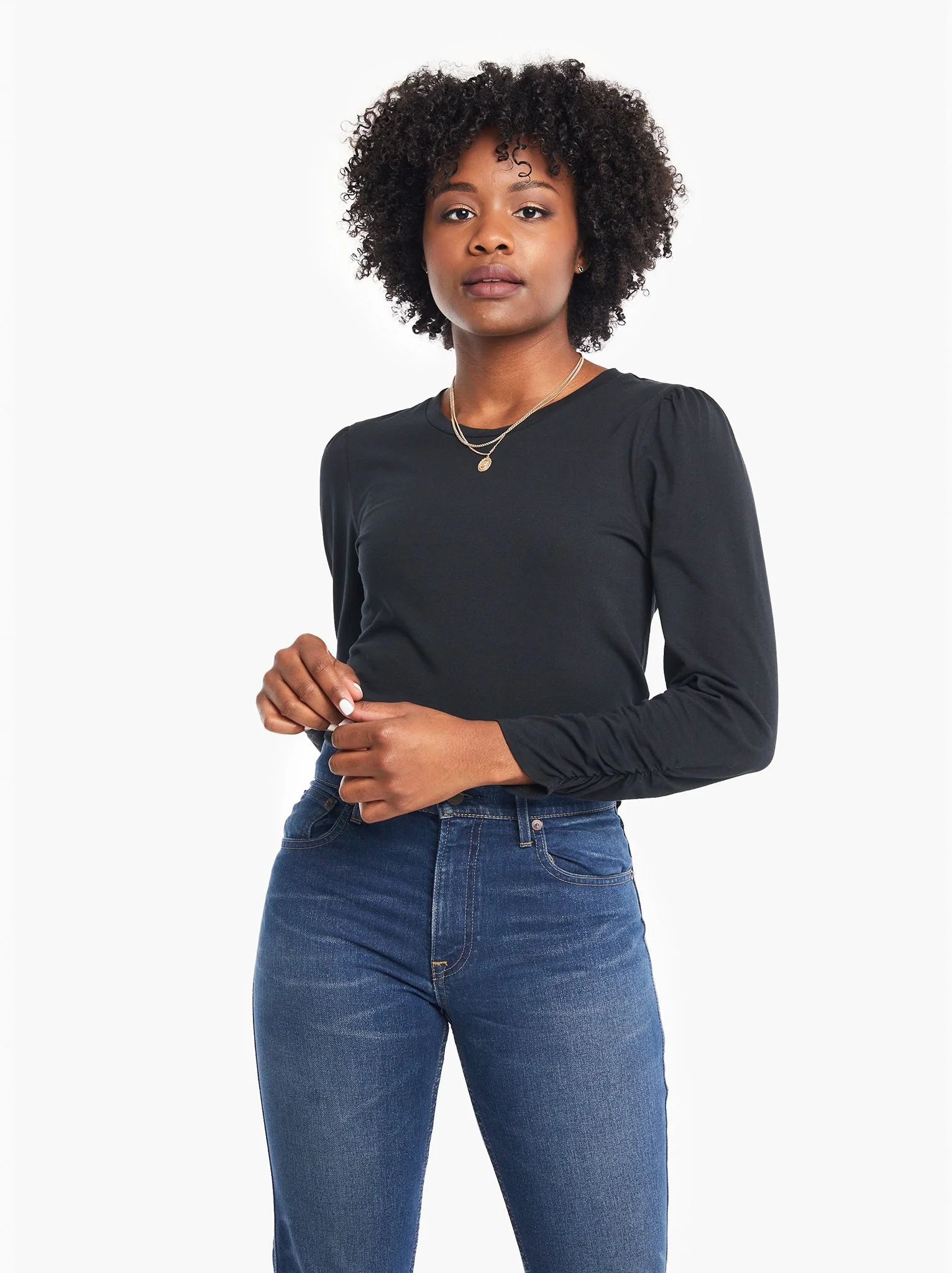 Agnes Ruched Sleeve Tee | ABLE