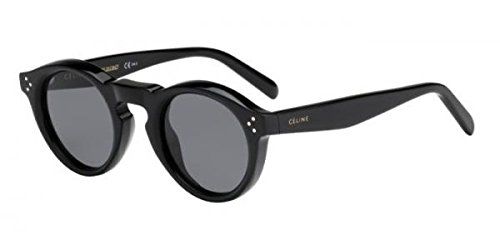 Celine Bevel CL 41370 807 Black Plastic Round Sunglasses | Amazon (US)
