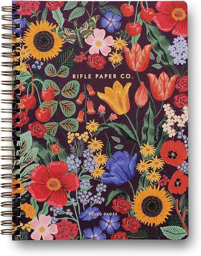 RIFLE PAPER CO. Blossom Spiral-Bound Notebook, 150 Pages, Inner Storage Pocket Folders, Full Colo... | Amazon (US)