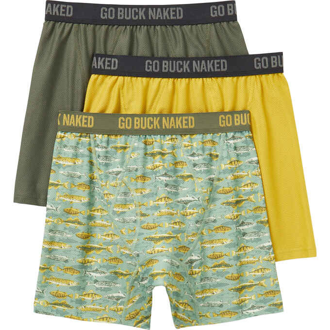 Men's Go Buck Naked Performance Boxer Briefs 3-Pack Set | Duluth Trading Company