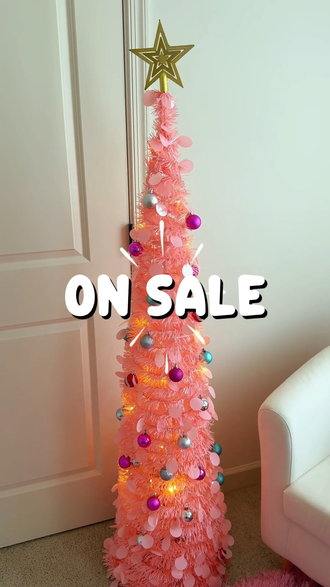 I finally have a pink Christmas tree!! Setup was incredibly easy! Everything is included, even the lights, which have an automatic timer on them! 

 🎄 This one is the 5ft pink tree with timer lights, 24 bulbs, and gold star topper 🌟 

Pink Christmas, nostalgic Christmas, pink Christmas tree, Xmas tree, all in one tree, pink decor 


#LTKSaleAlert #LTKSeasonal #LTKFindsUnder50