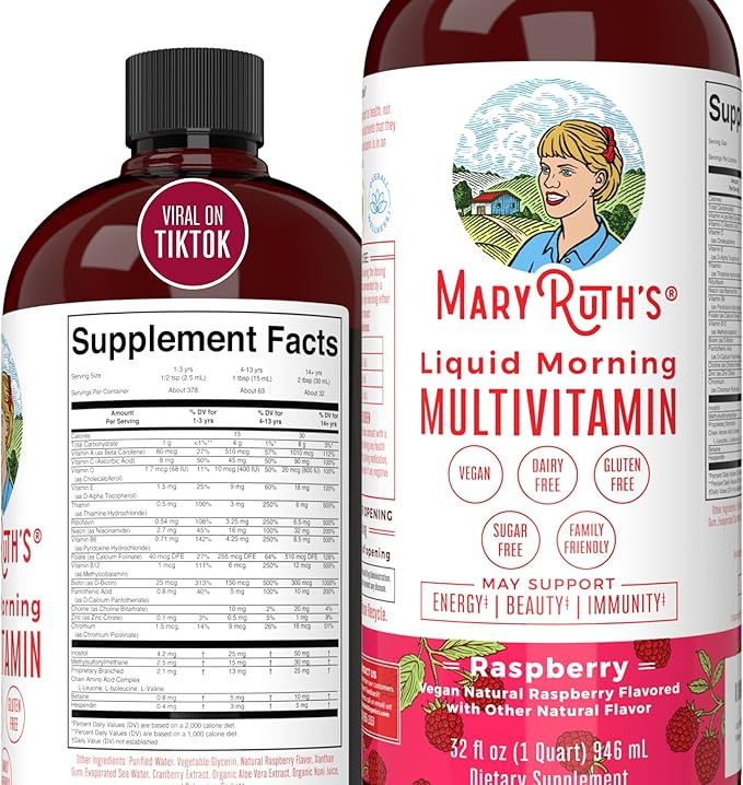 Multivitamin Multimineral for Women Men & Kids by MaryRuth's | No Added Sugar | Vegan Liquid Vita... | Amazon (US)
