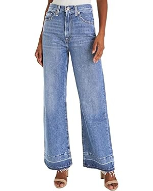 Astylish Women's High Waisted Wide Leg Jeans Trendy Straight Leg Jeans Zimbaplatinum Denim Pants | Amazon (US)
