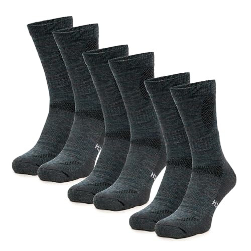 Merino.tech Merino Wool Socks for Women And Men - Merino Wool Hiking Socks Crew Style (Dark Green Pack of 3, 3-5) | Amazon (US)