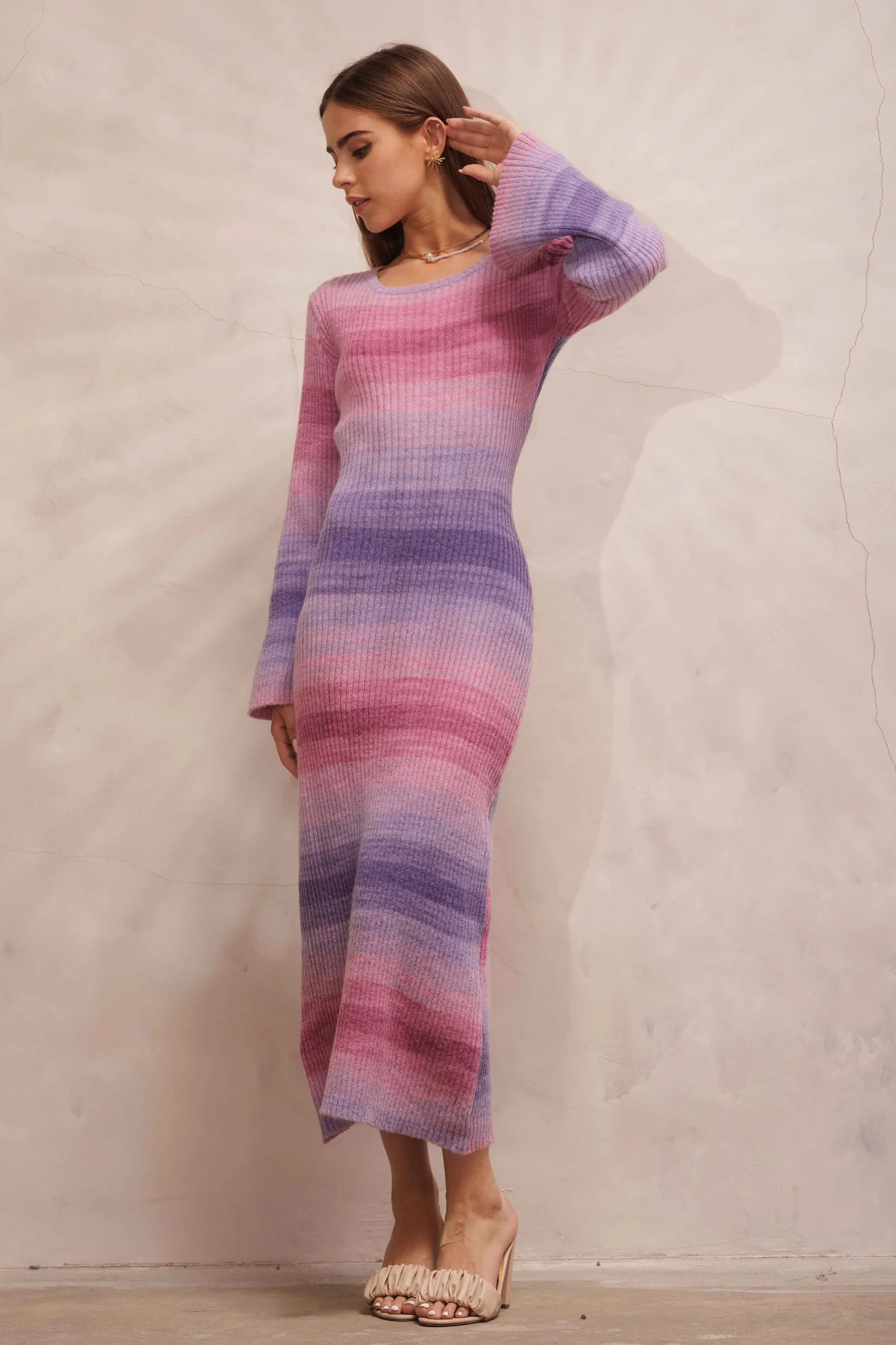 Pink Ombre Striped Sweater Knit Dress | PinkBlush Maternity