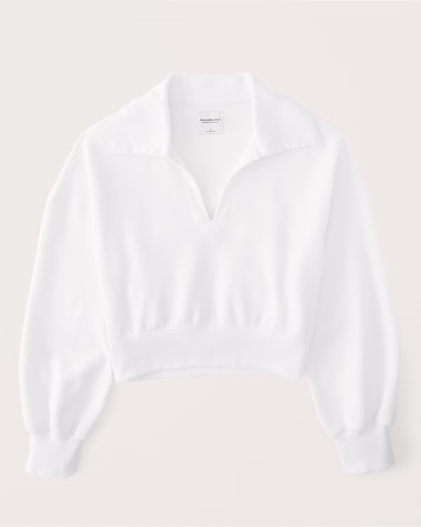 Women's Drama Collar V-Neck Sweatshirt | Women's Tops | Abercrombie.com | Abercrombie & Fitch (US)