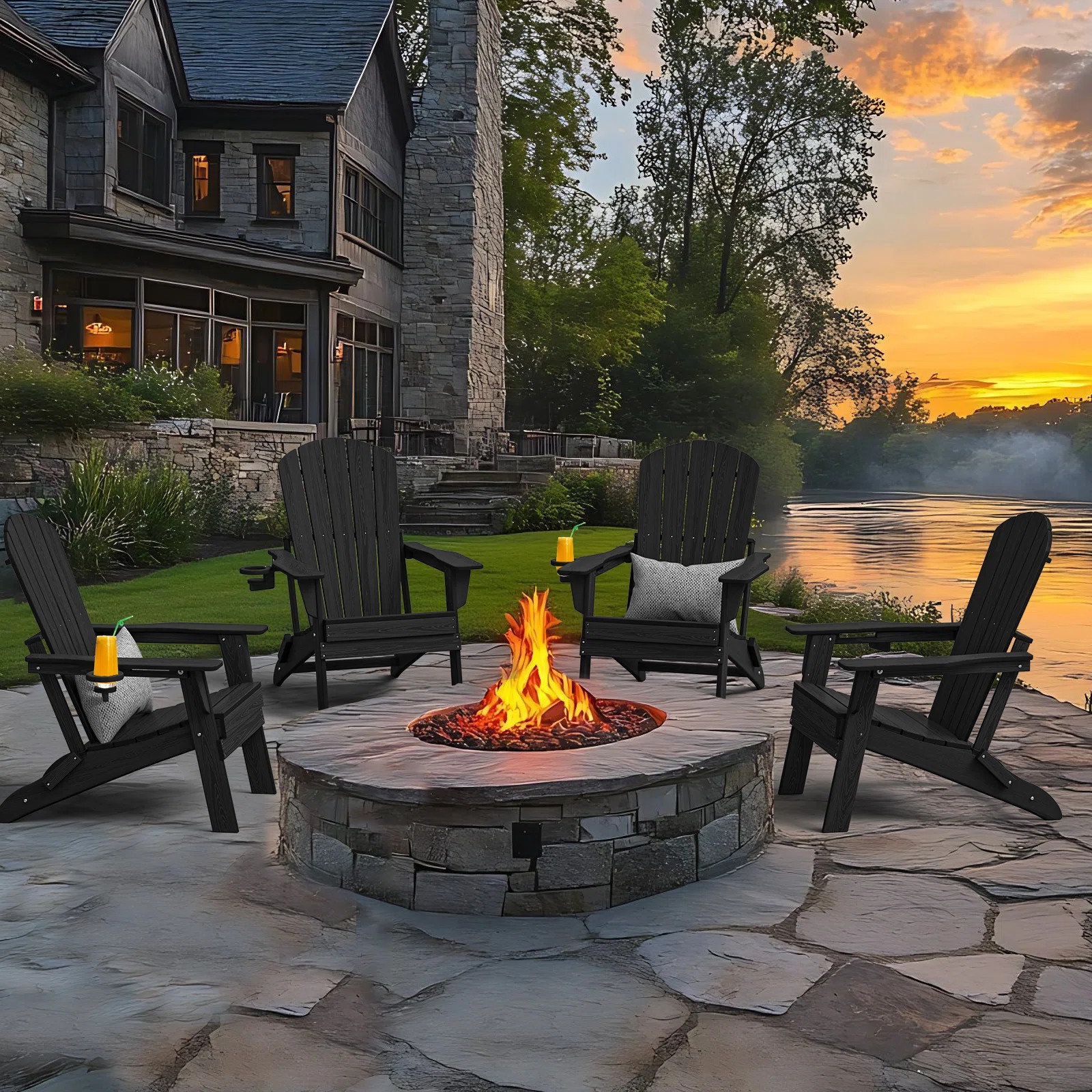 Colean Foldable Outdoor Adirondack Chair | Wayfair North America