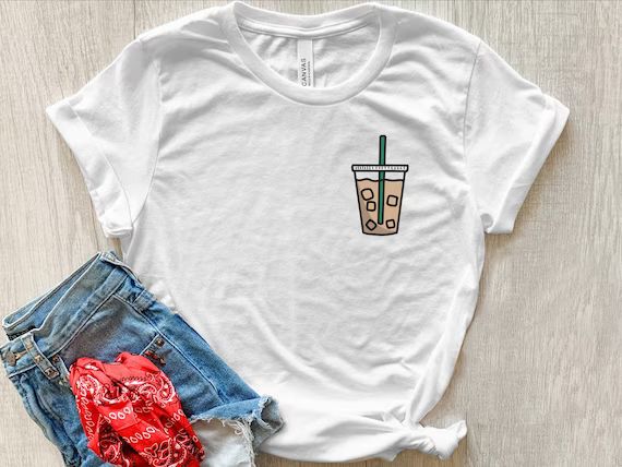 Pocket Size Iced Coffee Shirt, Coffee Cup Shirt, Coffee Lover Gift, Coffee Addict Gift, Coffee Sh... | Etsy (US)