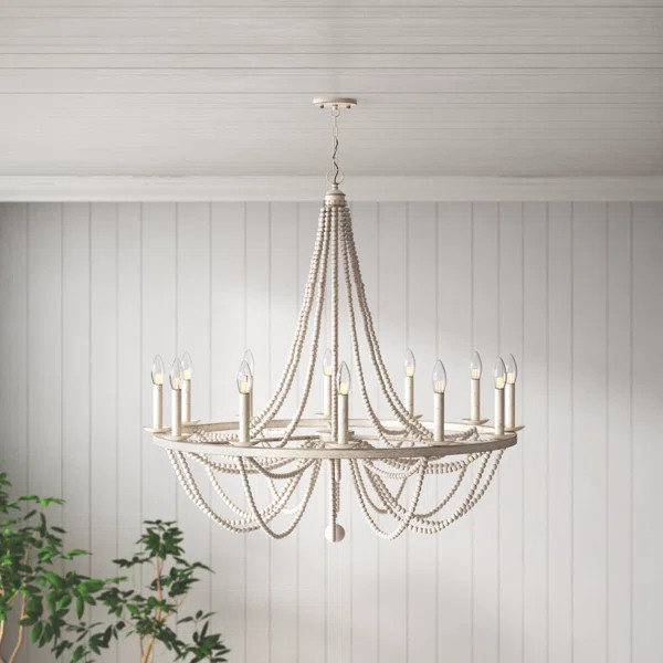 Speier 12 - Light Steel Dimmable Candle Style Wagon Wheel Chandelier UL Certified | Wayfair North America