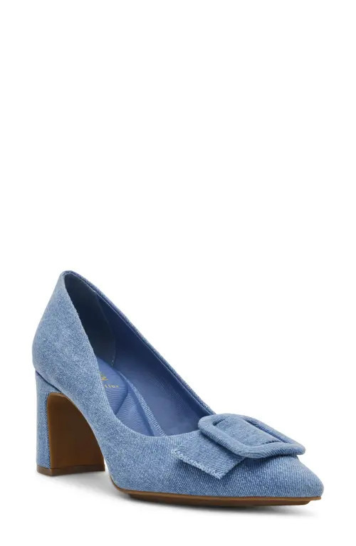 Anne Klein Bentley Buckle Pump in Light Blue Denim at Nordstrom, Size 8.5 | Nordstrom