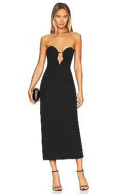 Bardot Eleni Midi Dress in Black from Revolve.com | Revolve Clothing (Global)