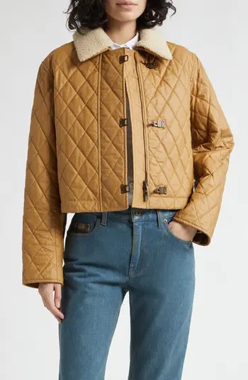 Howle Quilted Jacket with Genuine Shearling Collar | Nordstrom