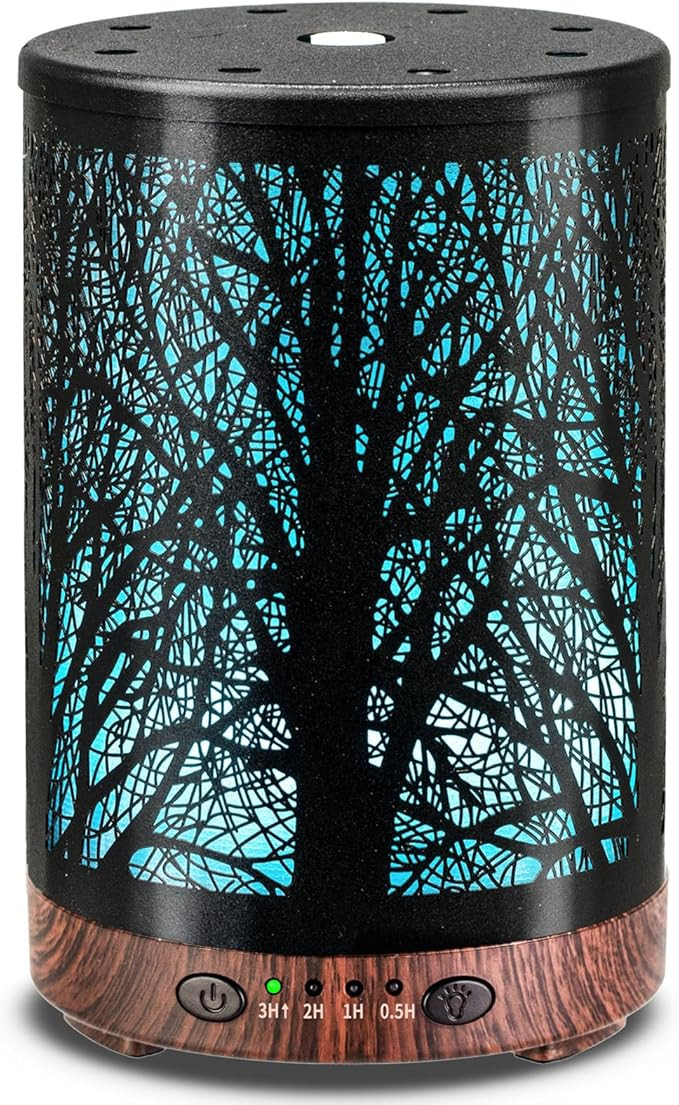 Essential Oil Diffuser 120ML Metal Aromatherapy Diffuser, Cool Mist Humidifier with Auto Shut-Off... | Amazon (US)
