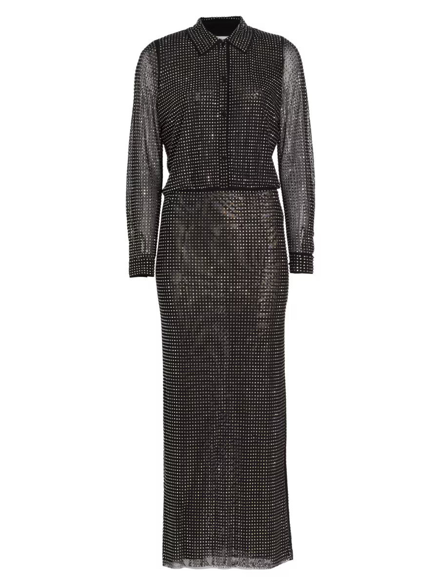 Crystal-Embellished Maxi Shirtdress | Saks Fifth Avenue