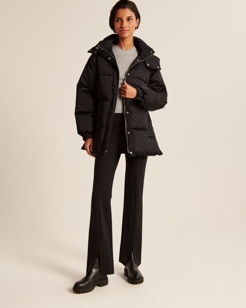 Women's Ultra Mid Puffer | Women's Coats & Jackets | Abercrombie.com | Abercrombie & Fitch (US)