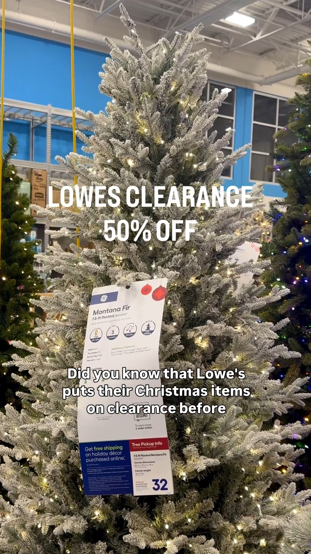 Did you know @Lowe’s Christmas items hit clearance before Christmas? If you are looking for a new flocked twinkling light Tree this one is it trust me . To find it 50% off is a steal regular price is over $400 😩. I love clearance prices. 

#LTKHoliday #LTKSaleAlert #LTKSeasonal