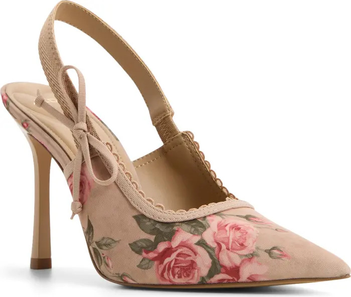 Hennie Pointed Toe Floral Slingback Pump (Women) | Nordstrom