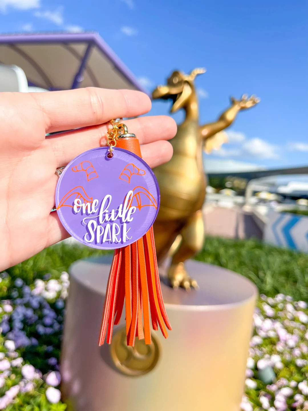 Figment Keychain | Hand Painted Acrylic, 'one Little Spark' Design - Etsy | Etsy (US)