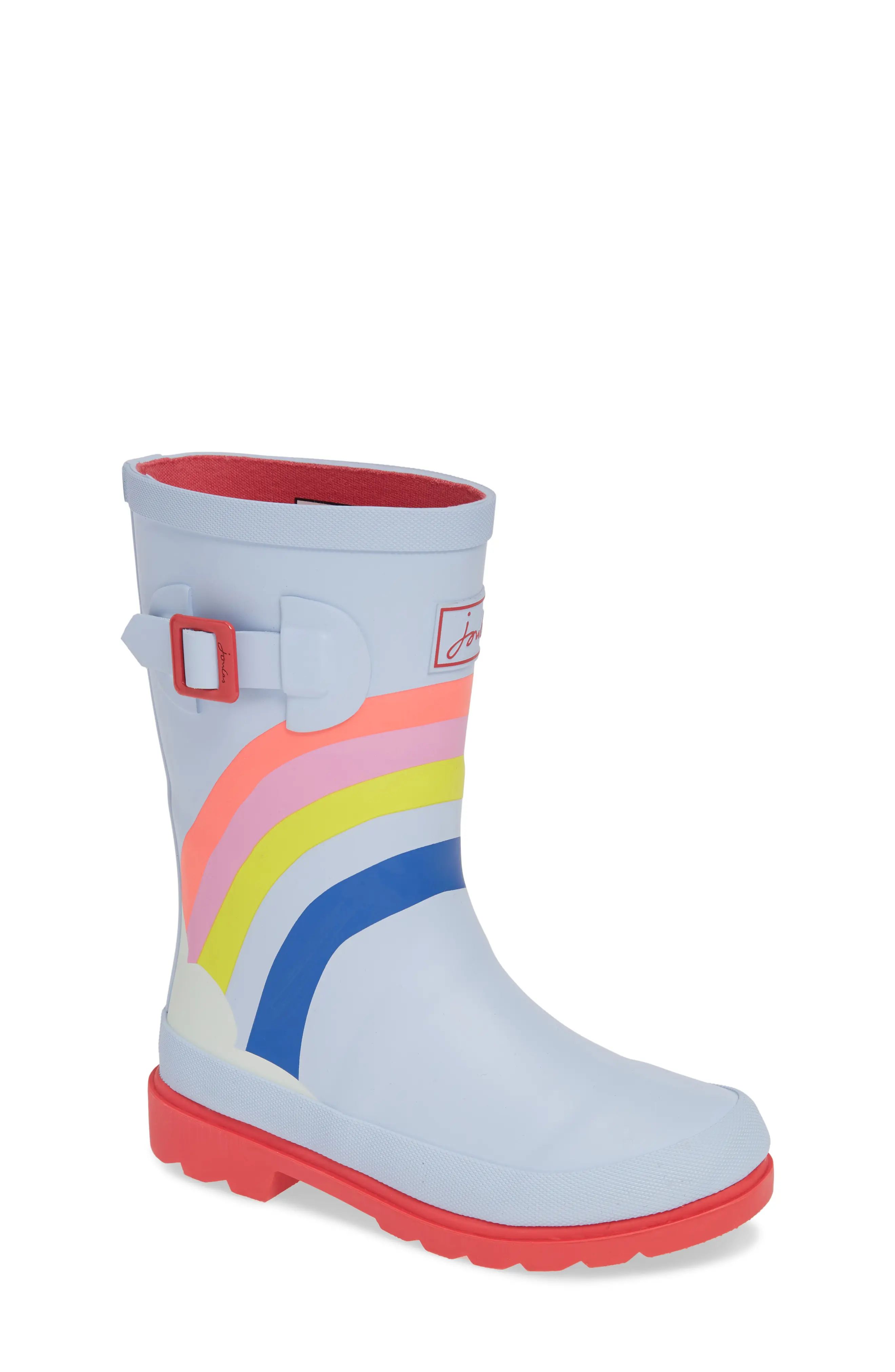 Toddler Girl's Joules Mid Height Print Welly Waterproof Rain Boot, Size 9 M - Blue | Nordstrom