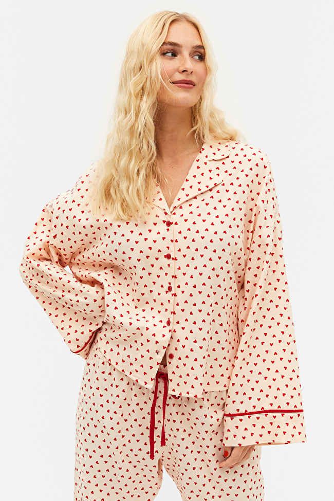 Heart pyjama top | Monki