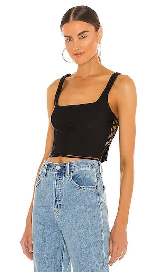 Saskia Lace Up Corset Top in Black | Revolve Clothing (Global)