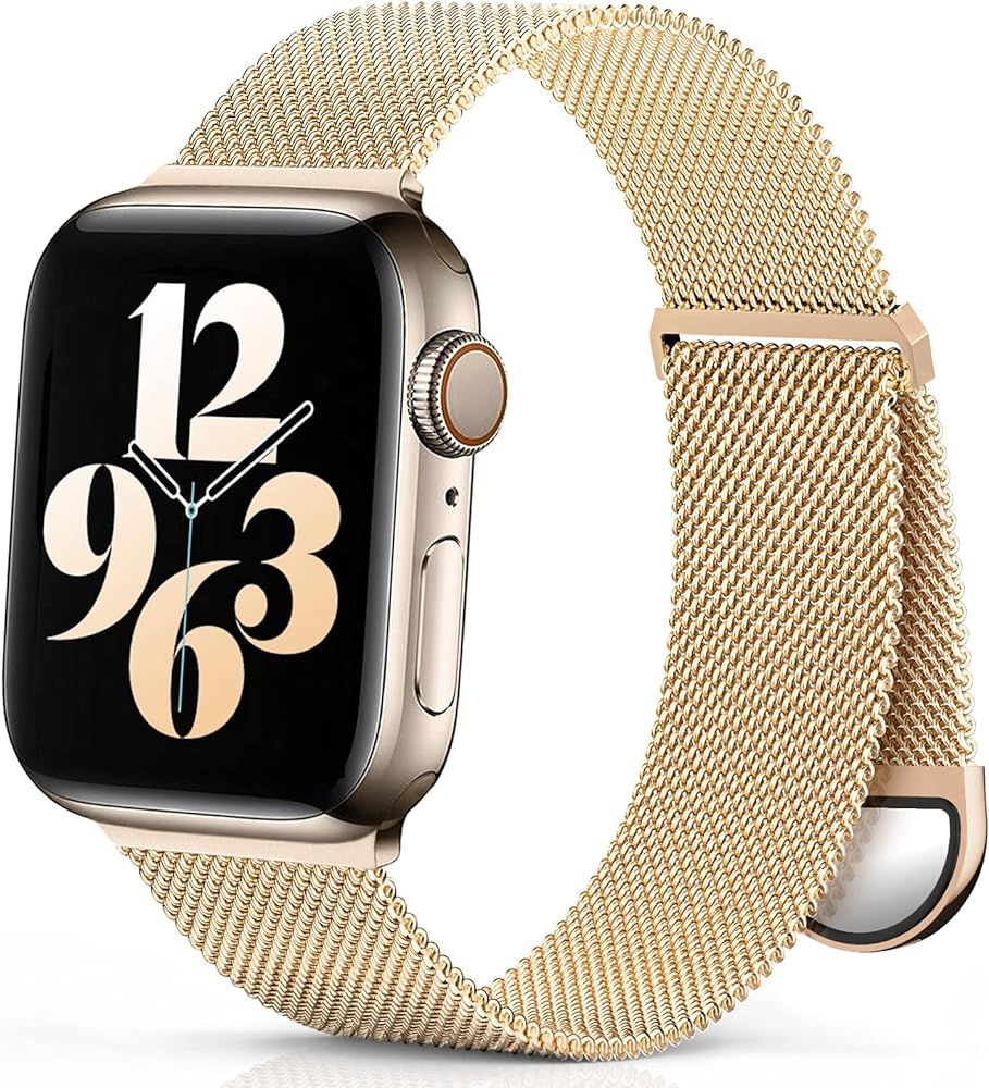 Metal Band Compatible with Apple Watch Bands 38mm 40mm 41mm 42mm 44mm 45mm 49mm Women Men,Adjusta... | Amazon (US)