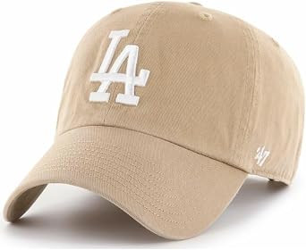 47 Brand Los Angeles Dodgers Clean Up Baseball Cap, Khaki, One Size | Amazon (US)