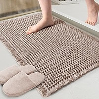 ZALL Tan Waffle Bath Mat,Super Absorbent Non Slip Bathroom Rug,Brown 17x24inch,Machine Washable U... | Amazon (US)