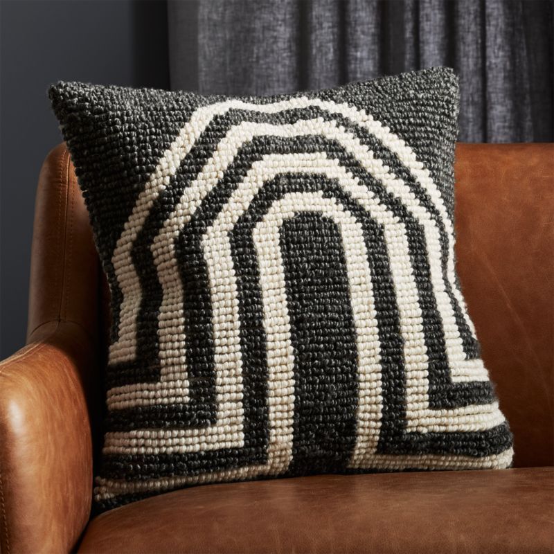 20" Arch Grey Pillow with Feather-Down Insert + Reviews | CB2 | CB2