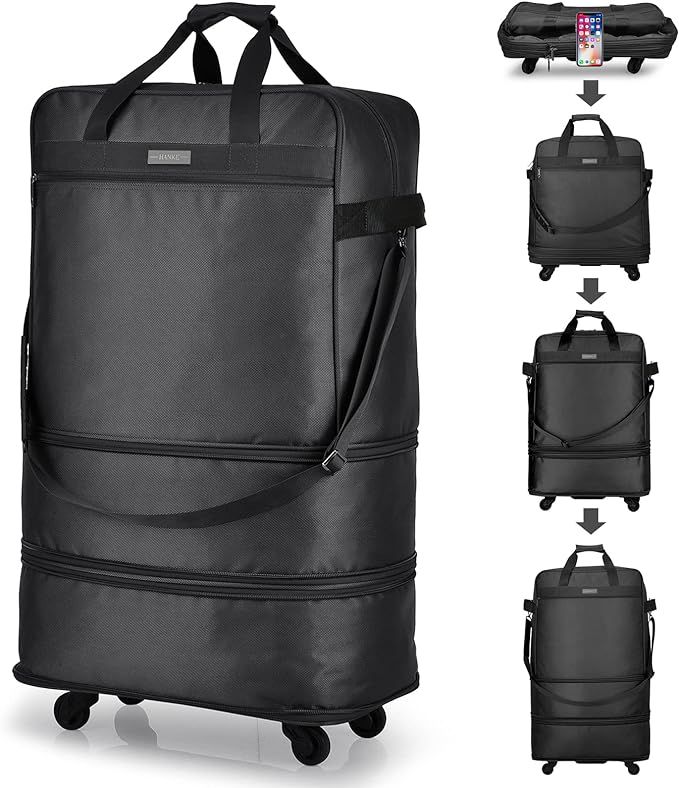 Hanke Suitcases with Wheels Expandable Foldable Luggage Bag Suitcase Collapsible Rolling Travel B... | Amazon (US)