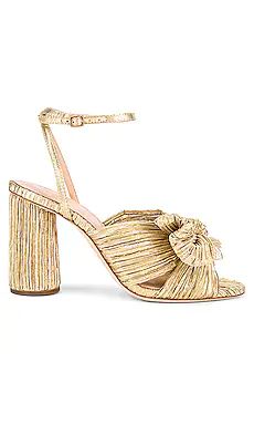Loeffler Randall Camellia Pleated Knot Sandal in Gold from Revolve.com | Revolve Clothing (Global)