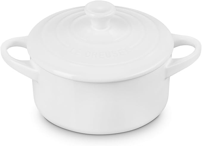 Le Creuset Stoneware Mini Round Cocotte, 14 oz., White | Amazon (US)
