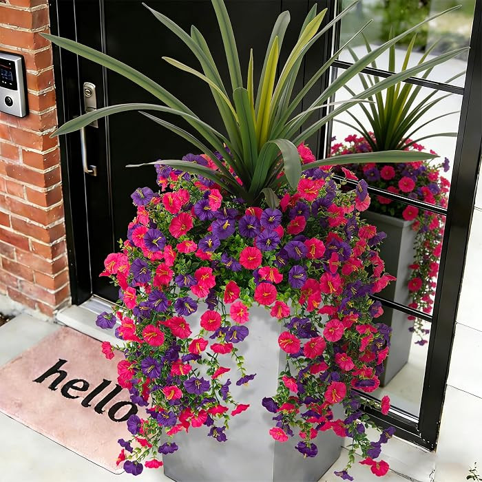 Fake Artificial Morning Glory Flowers for Outdoors+Faux Orchid Greenery Plants UV Resistant Weath... | Amazon (US)
