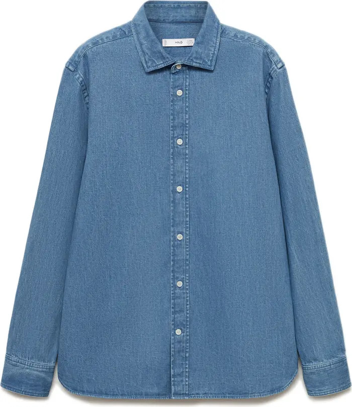 MANGO Denim Button-Up Shirt | Nordstrom | Nordstrom