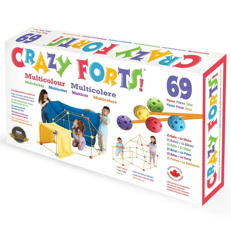 Everest Toys: Crazy Forts! Multi Color - 69pc Rod & Ball Fort Building Playset, STEM Toy, Indoor ... | Walmart (US)