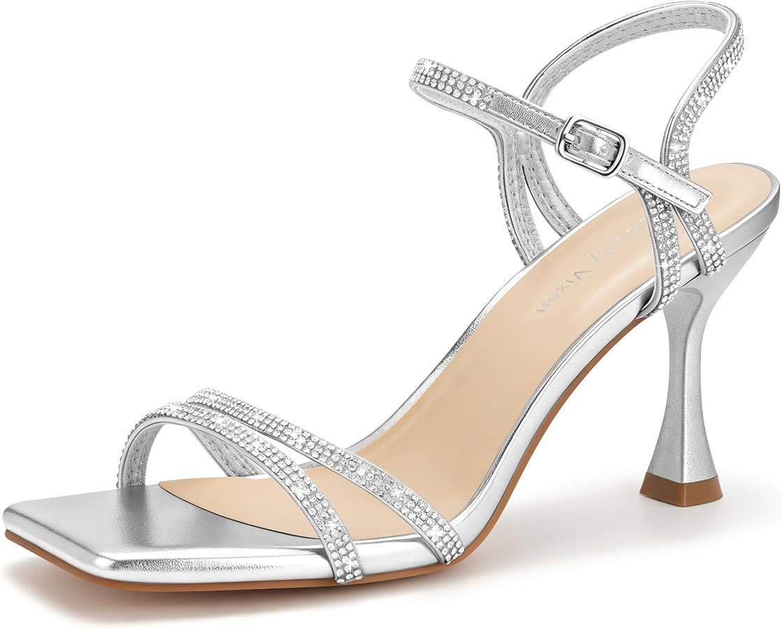 Women's Kitten Heels Strappy Lace Up Sandals | Amazon (US)