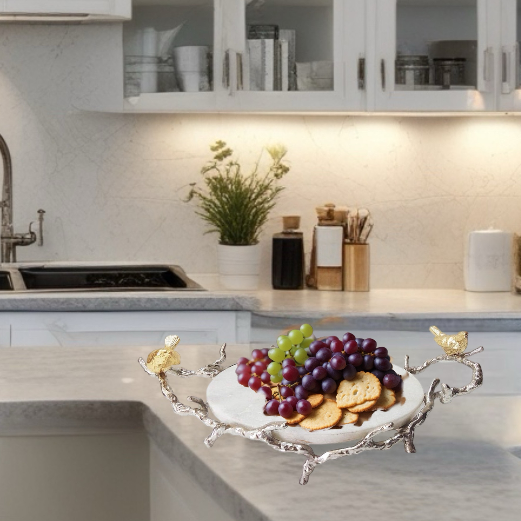 A pretty marble and branch platter is a statement piece for all your entertaining, or could be used to display perfume on a dresser or corral pretty bottles in a bathroom. So versatile!

#LTKSeasonal #LTKhome #LTKwedding