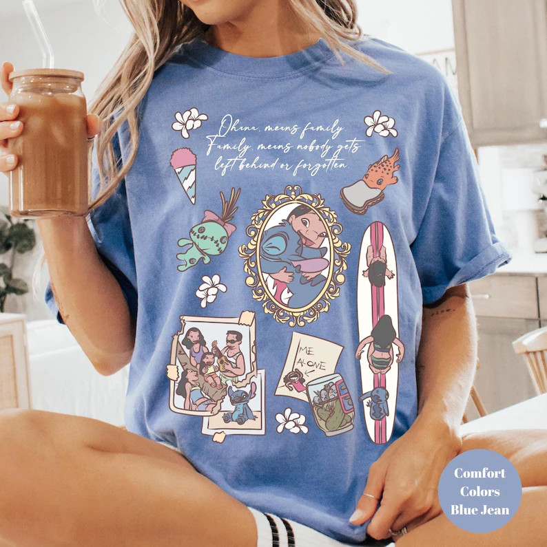 Disney Blue Monster T-shirt, Magical Cartoon Character Shirt, Theme Park Outfit, Stitch and Lilo ... | Etsy (US)