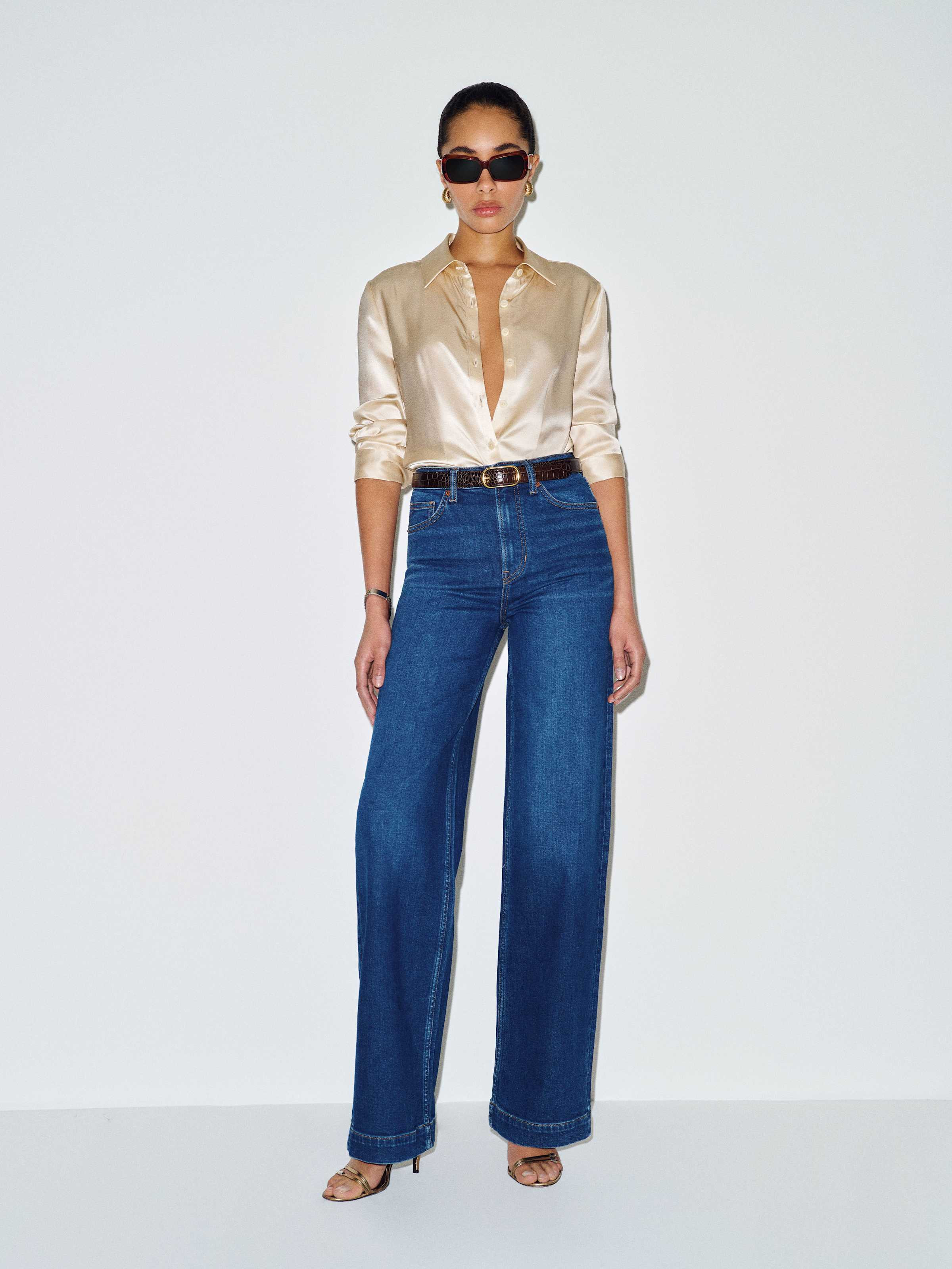 Raya Fitted Silk Shirt | Reformation (Global)