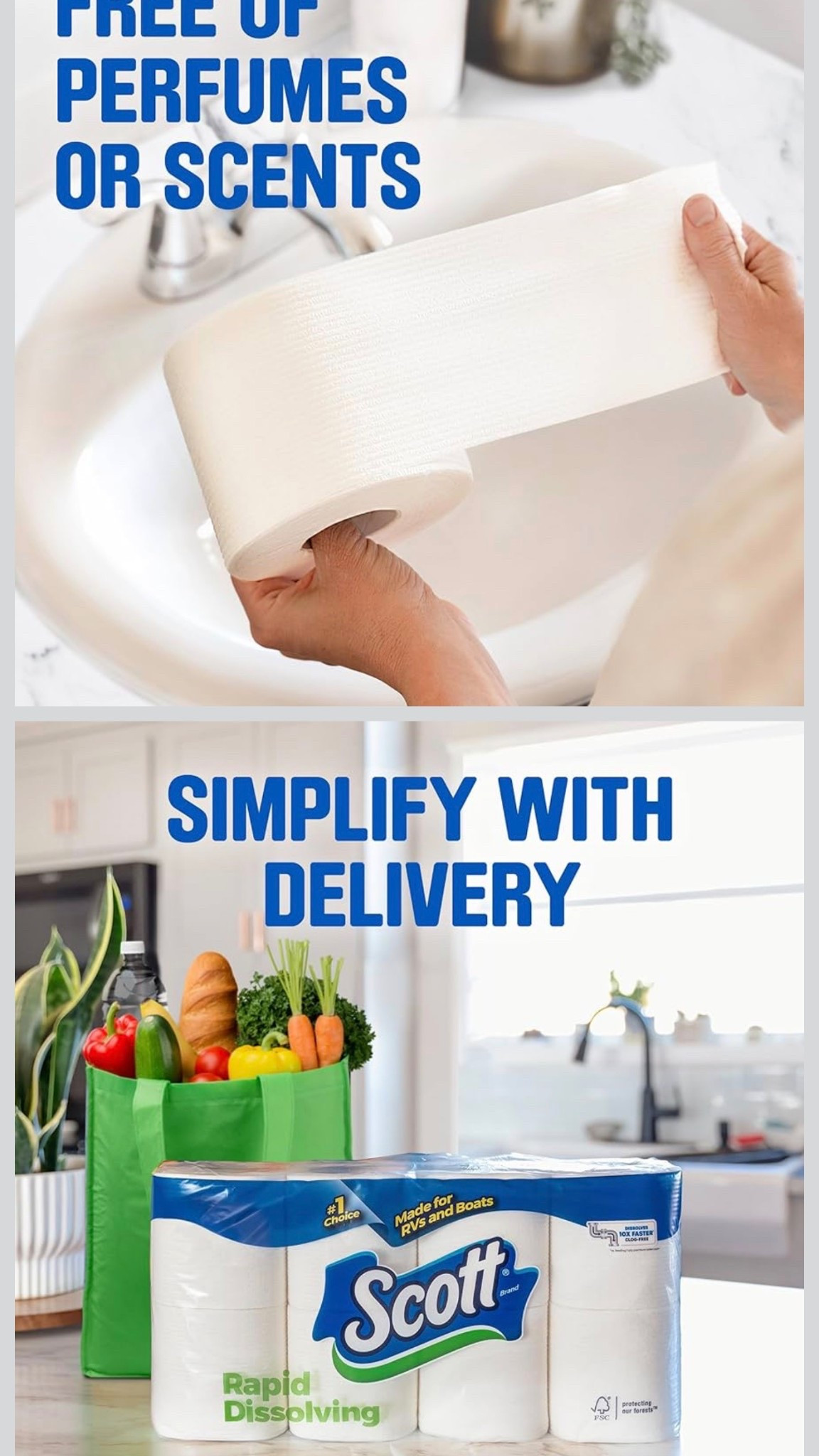 Scott Rapid-Dissolving Toilet Paper, 48 Double Rolls (6 Packs of 8), Sustainable, Septic-Safe, Toilet Paper
#amazon #amazonfinds

#LTKSaleAlert #LTKHome #LTKFallSale