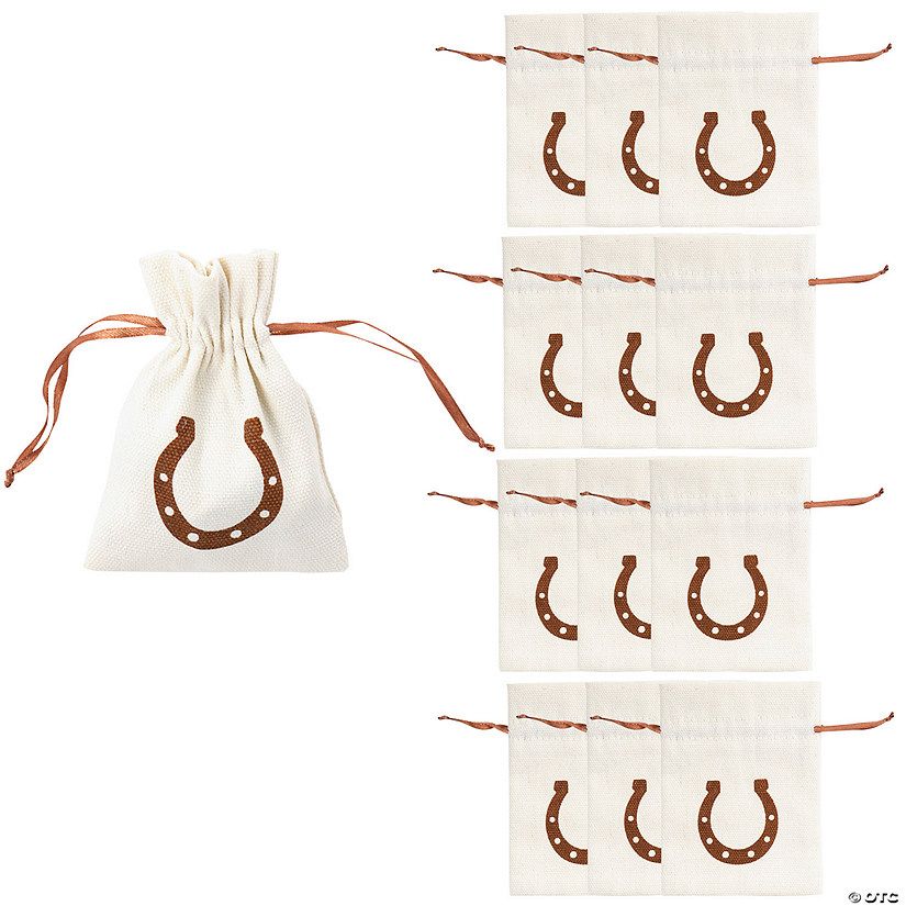 3 1/4" x 4 3/4" Horseshoe Drawstring Polyester Favor Bags - 12 Pc. | Oriental Trading Company