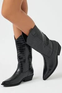 Faux Croc Cowboy Boots | Forever 21 (US)